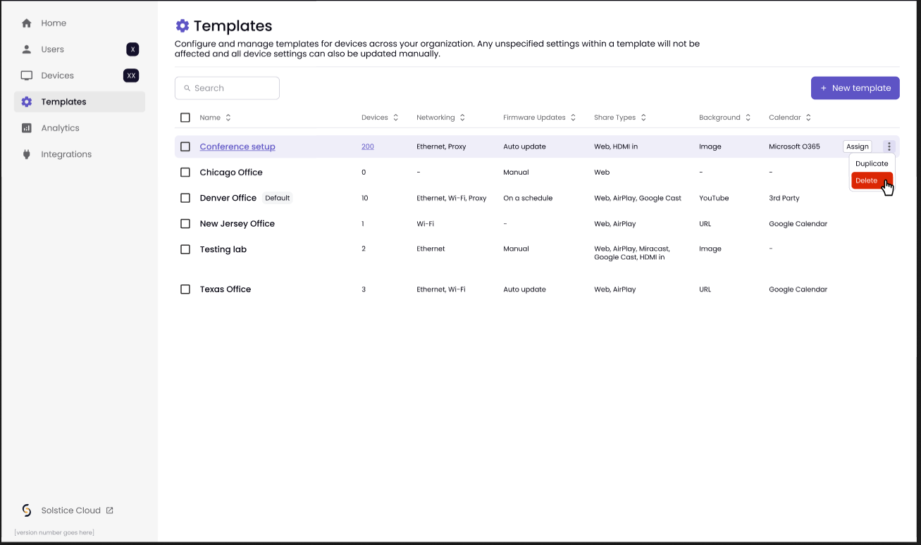 Deletion Menu
