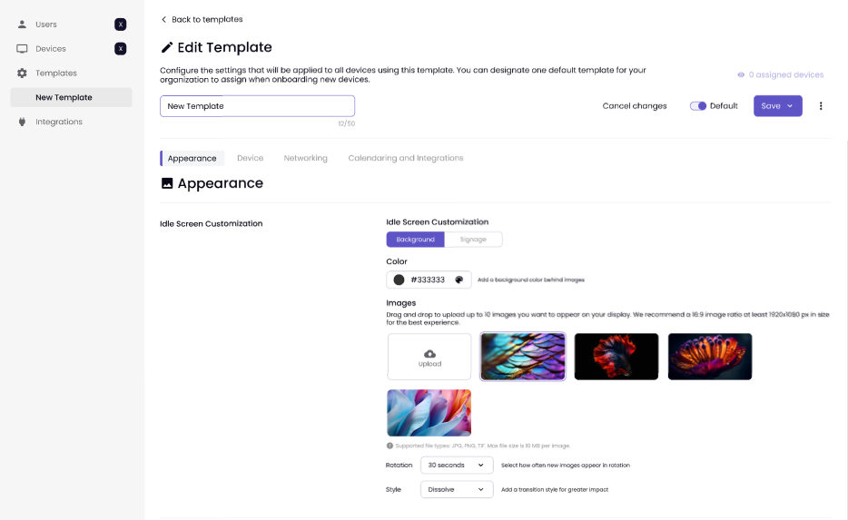 Appearance Tabs