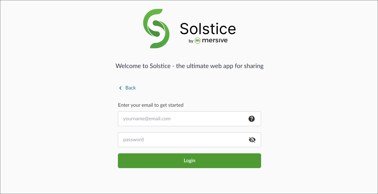 Solstice web app login with Cloud